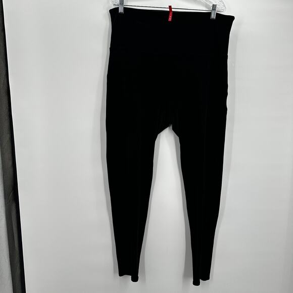 Spanx Velvet Leggings Womens 3XL Black High Rise Stretch Slimming Pull On Pants - Picture 1 of 13